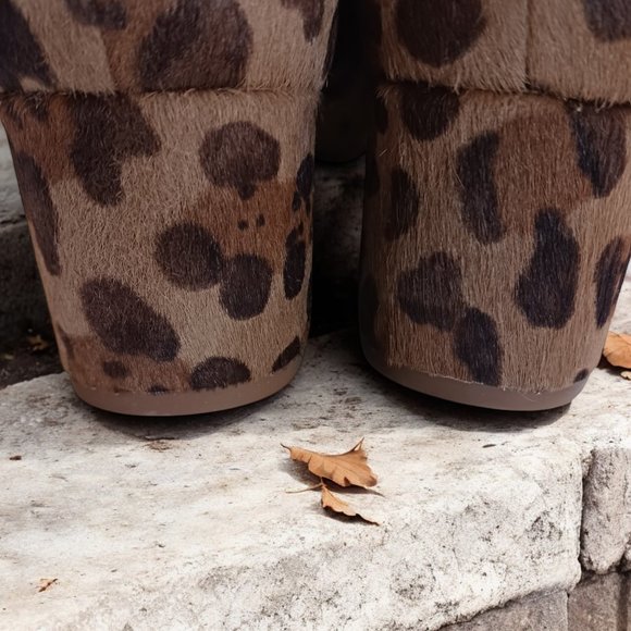 Cole Haan Elyse Bootie Mercer Ocelot Print Calf Hair Ankle Boots  – Size 8B - Picture 7 of 13